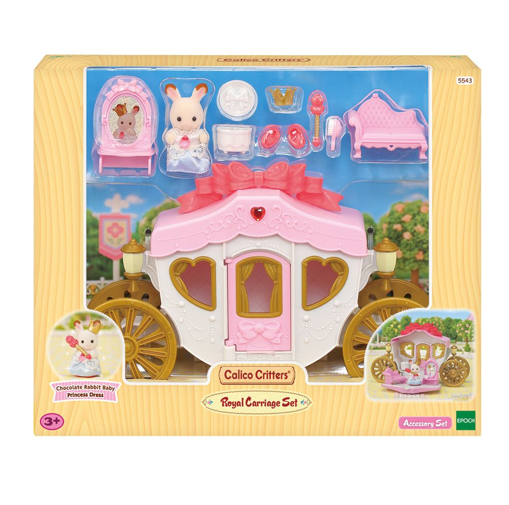 Calico Critters Royal Carriage Set, Dollhouse Playset with Vehicle and Accessories