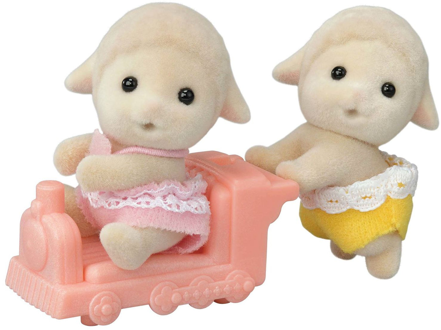 Calico Critters Sheep Twins, Set of 2 Collectible Doll Figures with Vehicle Accessory