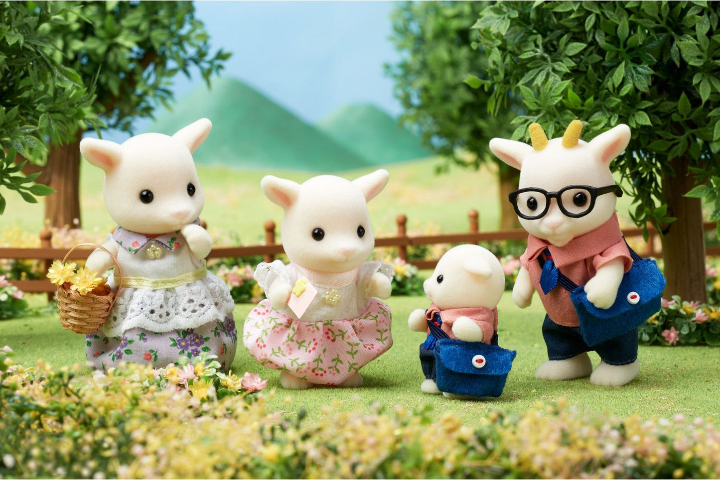 Calico Critters Goat Family, Set of 4 Collectible Doll Figures