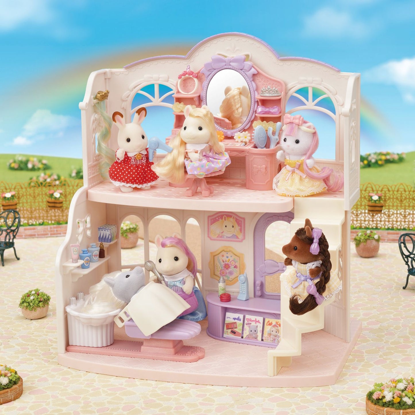 Calico Critters Pony's Stylish Hair Salon, Dollhouse Playset with Figure and Accessories