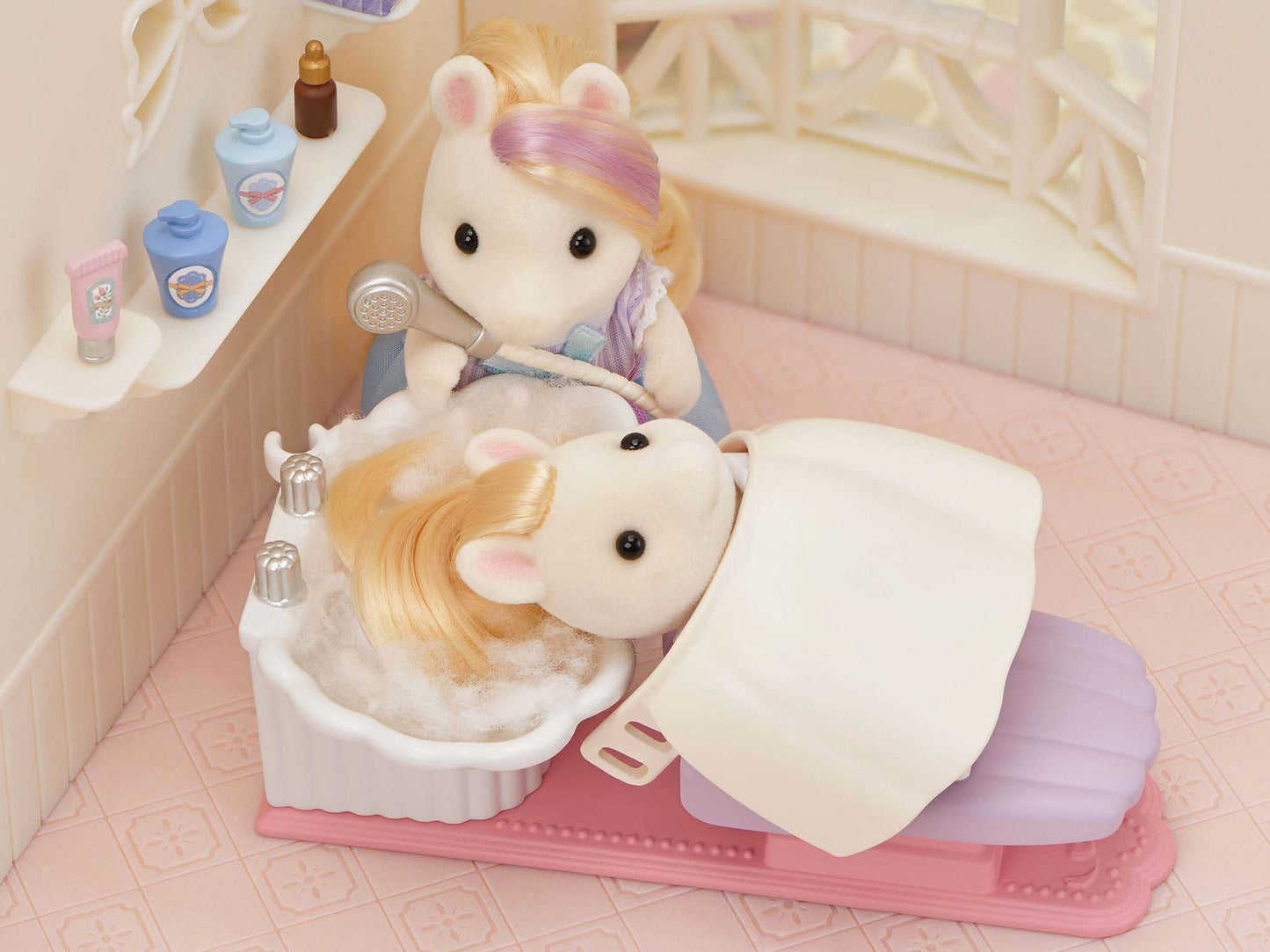 Calico Critters Pony's Stylish Hair Salon, Dollhouse Playset with Figure and Accessories