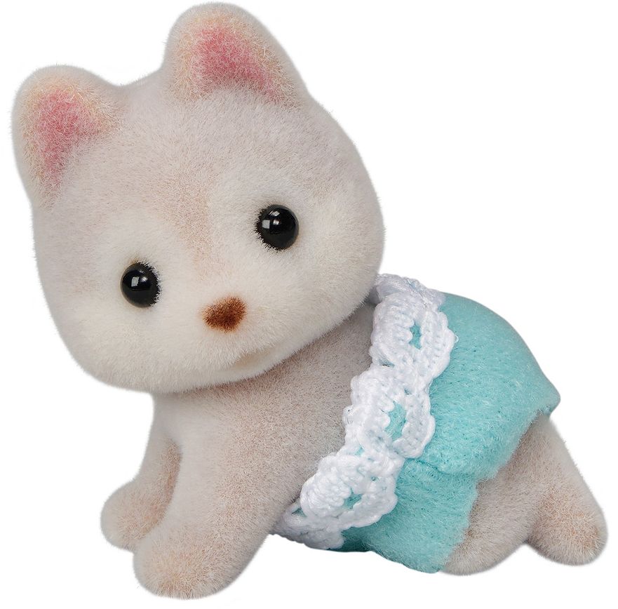 Calico Critters Husky Twins, Set of 2 Collectible Doll Figures with Vehicle Accessory