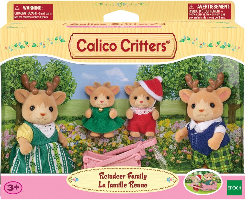 Calico Critters Reindeer Family, Set of 4 Collectible Doll Figures