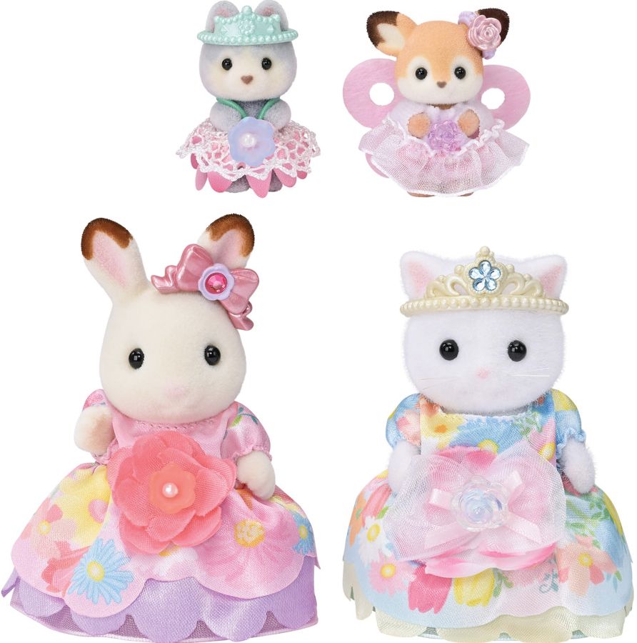 Calico Critters Flowering Princesses Set, Playset with 4 Figures and Accessories