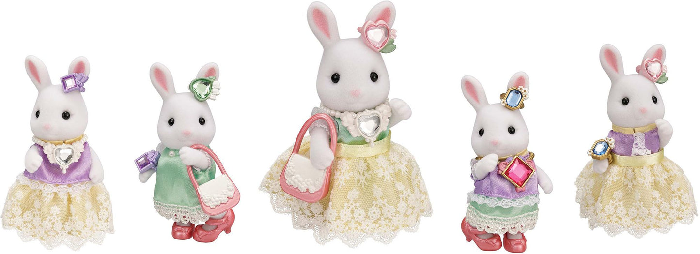 Calico Critters Fashion Playset Jewels & Gems Collection, Dollhouse Playset with Snow Rabbit Figure and Fashion Accessories