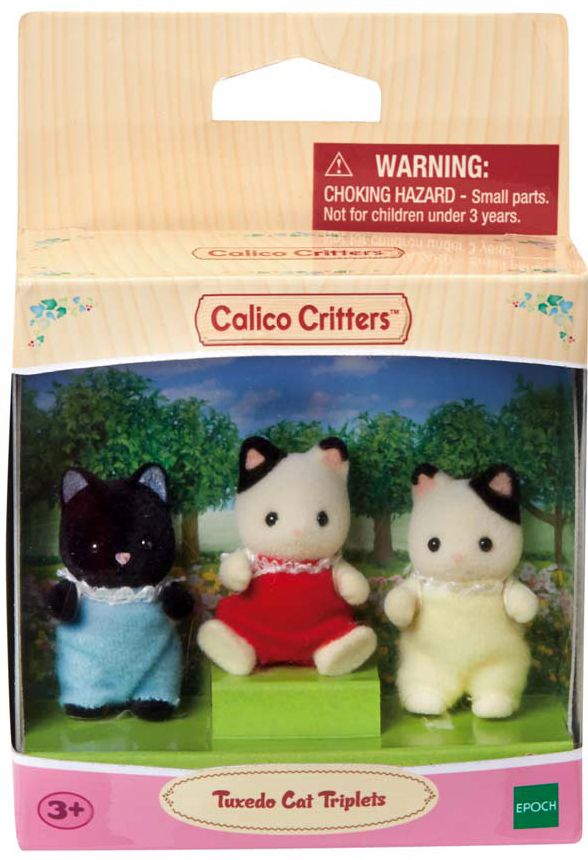 Calico Critters Tuxedo Cat Triplets