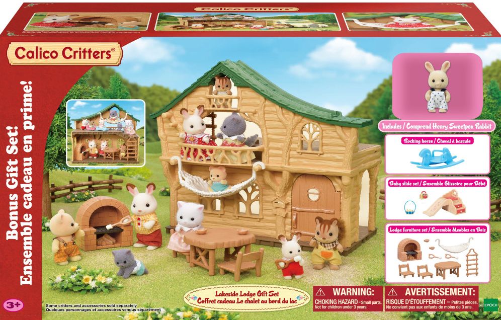 Calico Critters Lakeside Lodge Gift Set, Dollhouse Playset with Collectible Figure, Furniture and Accessories
