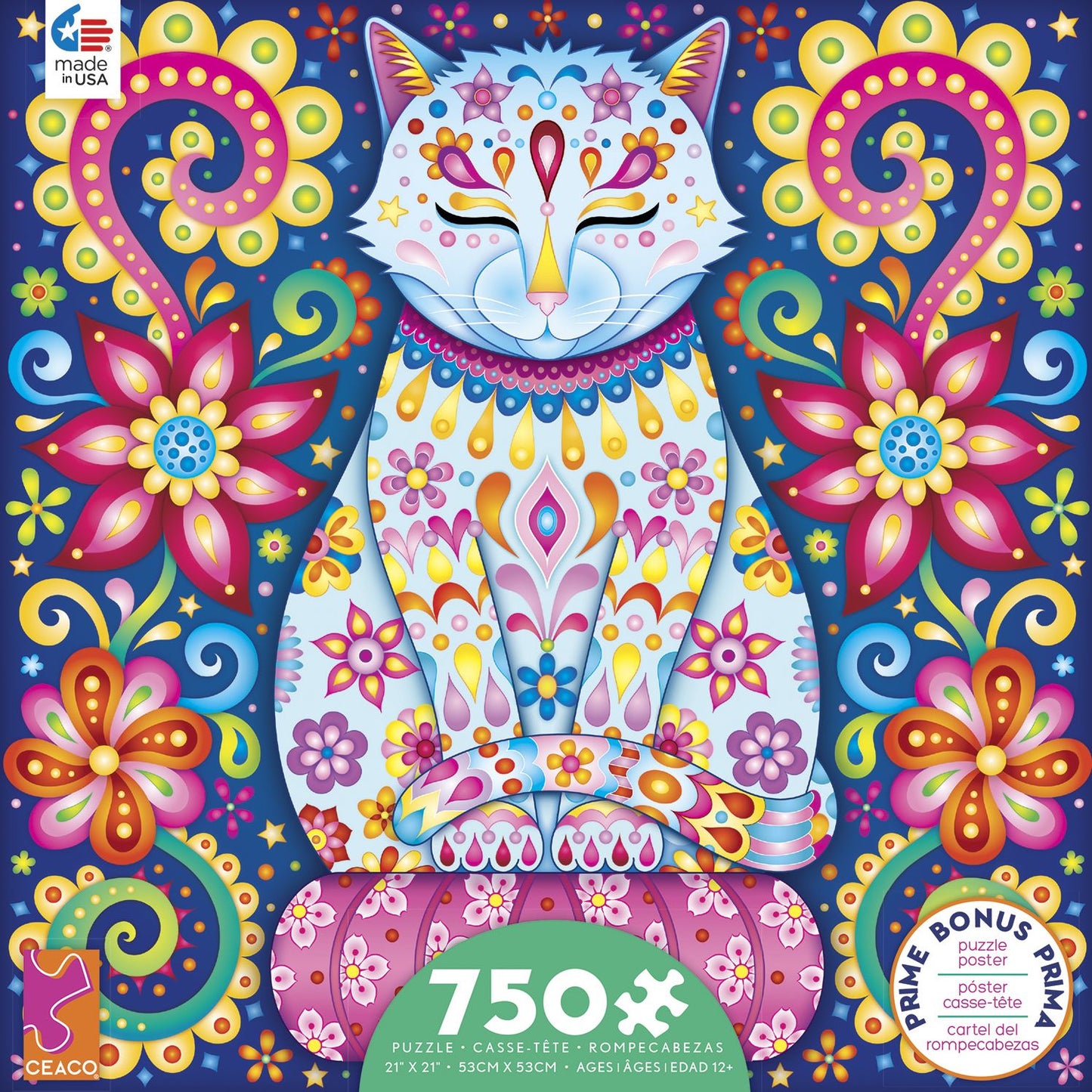 Zen Cat, Groovy Animals 750 Piece Puzzle