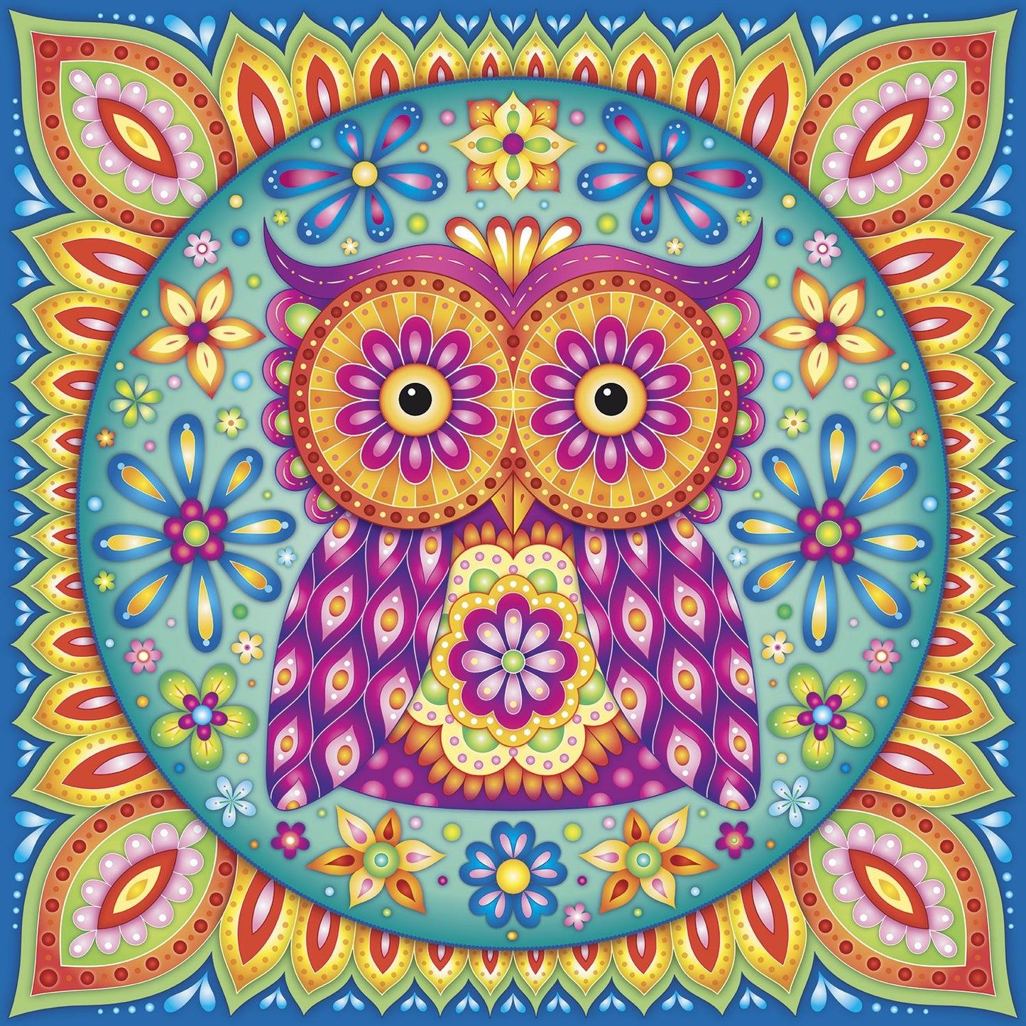 Owl Mandala, Groovy Animals 750 Piece Puzzle