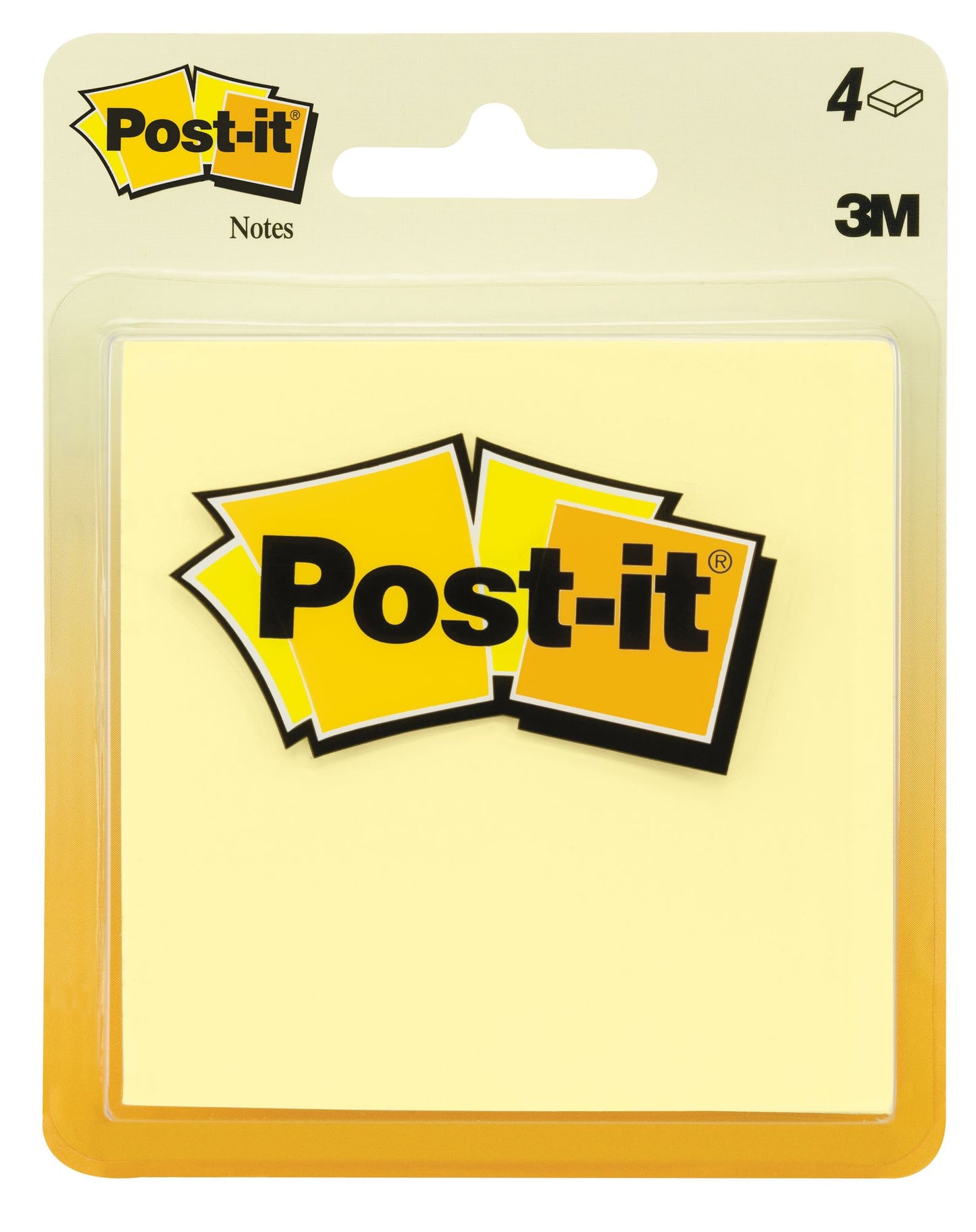 3M Company MMM5400 Post-It Notes Canary Yellow 4 Pads