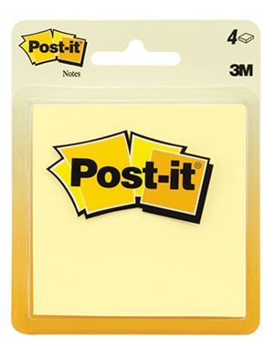 3M Company MMM5400 Post-It Notes Canary Yellow 4 Pads
