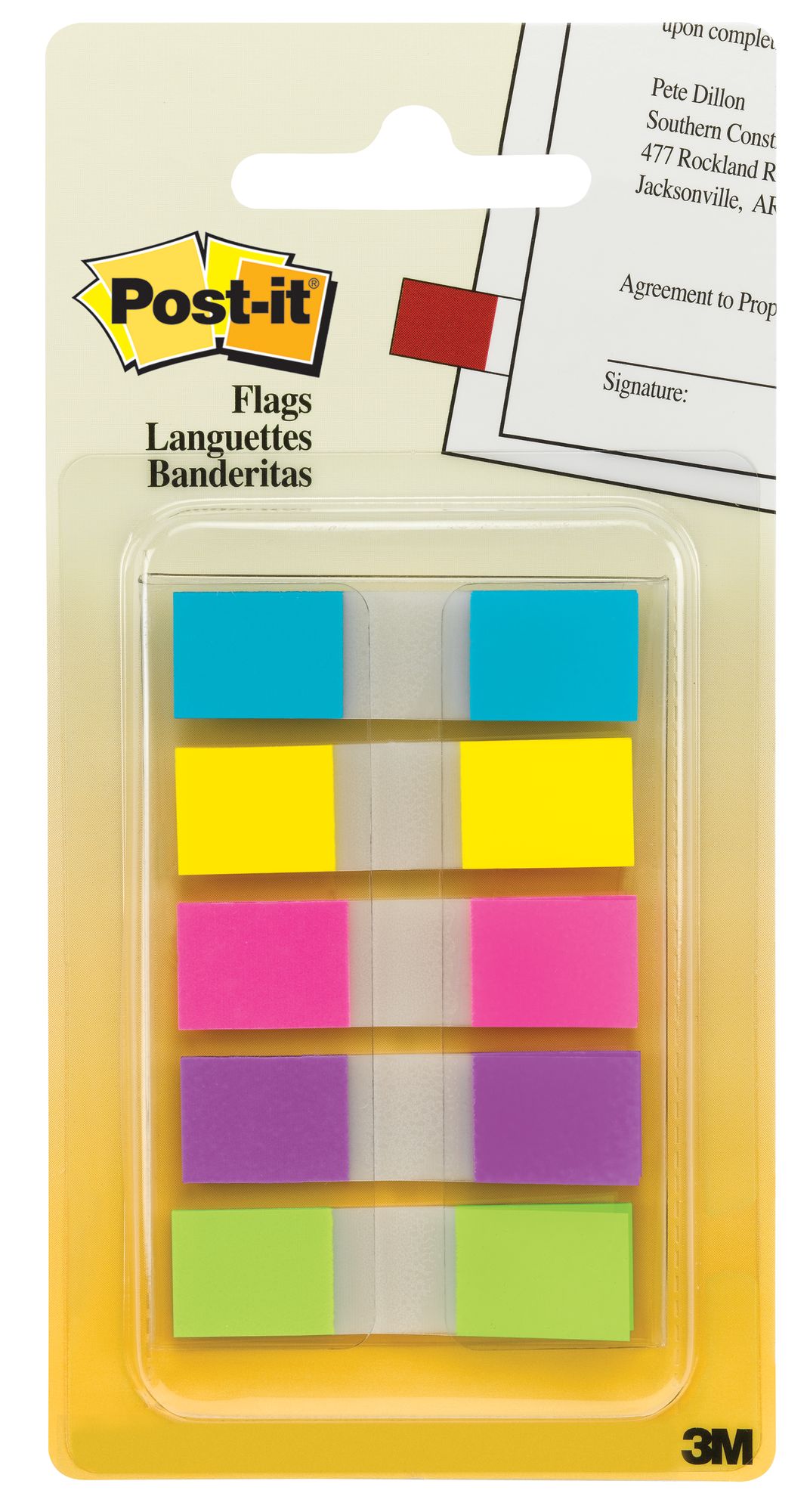 3M 6835CB Small Flags Five Bright Colors Five Dispensers of 20 Flags per Color