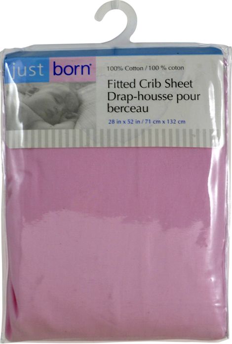 Triboro Just Born Woven Crib Sheet 100% Cotton, Pink