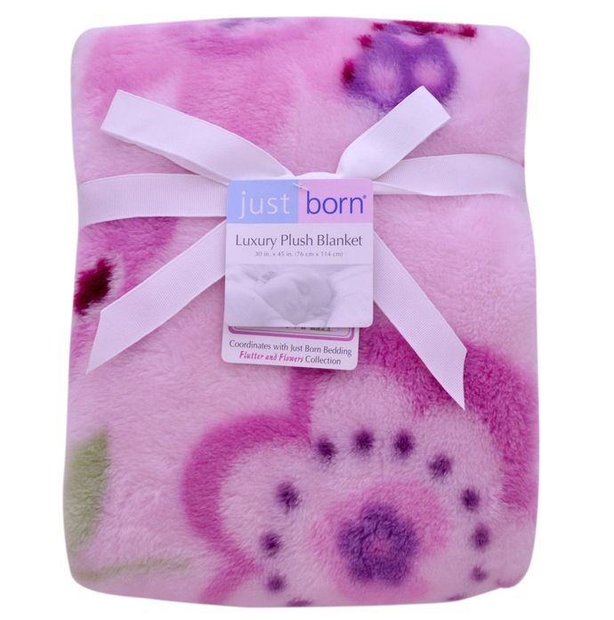Triboro Just Born Hi Pile Blanket, Flutter Flowers
