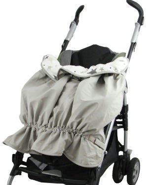 Triboro SootheTIME Snuggler Weather Resistant Stroller Cover, Tan Stars