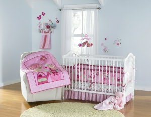 Triboro Just Born 4 Piece Crib Set, Beautiful Garden