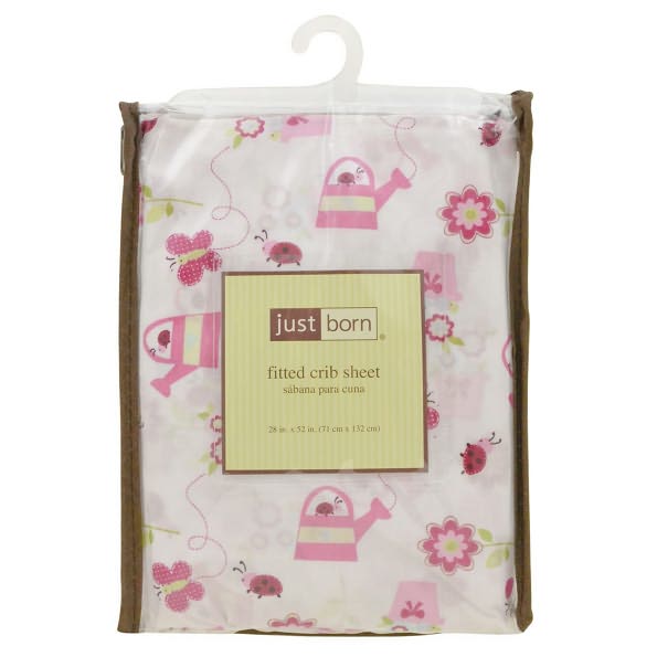 Triboro Just Born Crib Sheet, Beautiful Garden