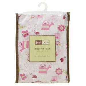 Triboro Just Born Crib Sheet, Beautiful Garden