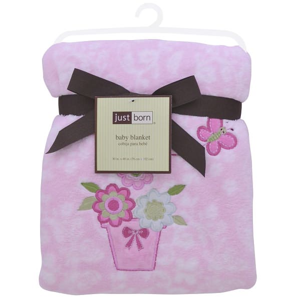 Triboro Just Born Fluffy Fleece Blanket, Beautiful Garden