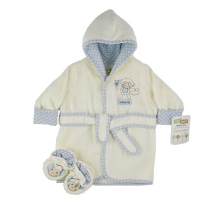 Triboro Just Born Organic Robe & Bootie Set, Boy