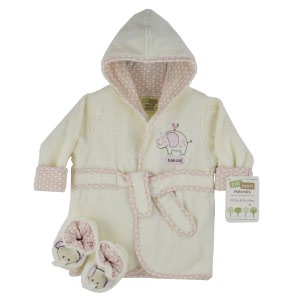 Triboro Just Born Organic Robe & Bootie Set, Girl