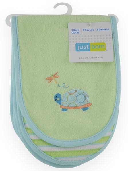 Triboro Just Born 3 Pack Burp Cloth Knit Terry, Neutral