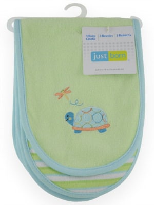 Triboro Just Born 3 Pack Burp Cloth Knit Terry, Neutral