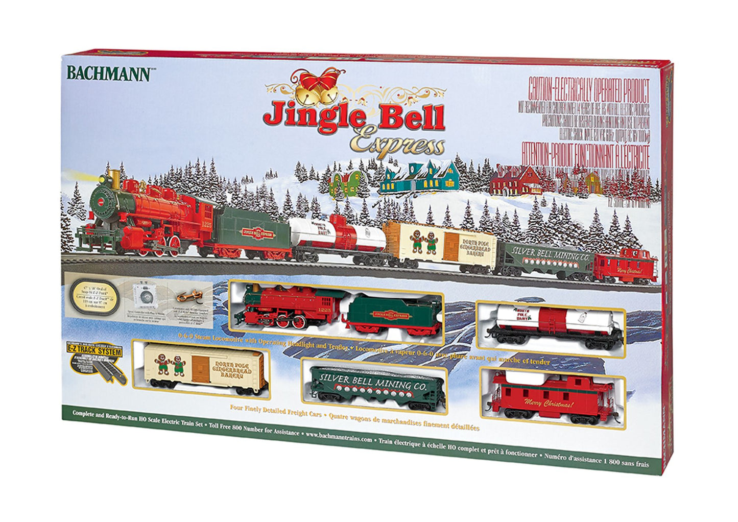 Bachmann Trains Jingle Bell Express HO Scale Ready To Run Electric Train Set