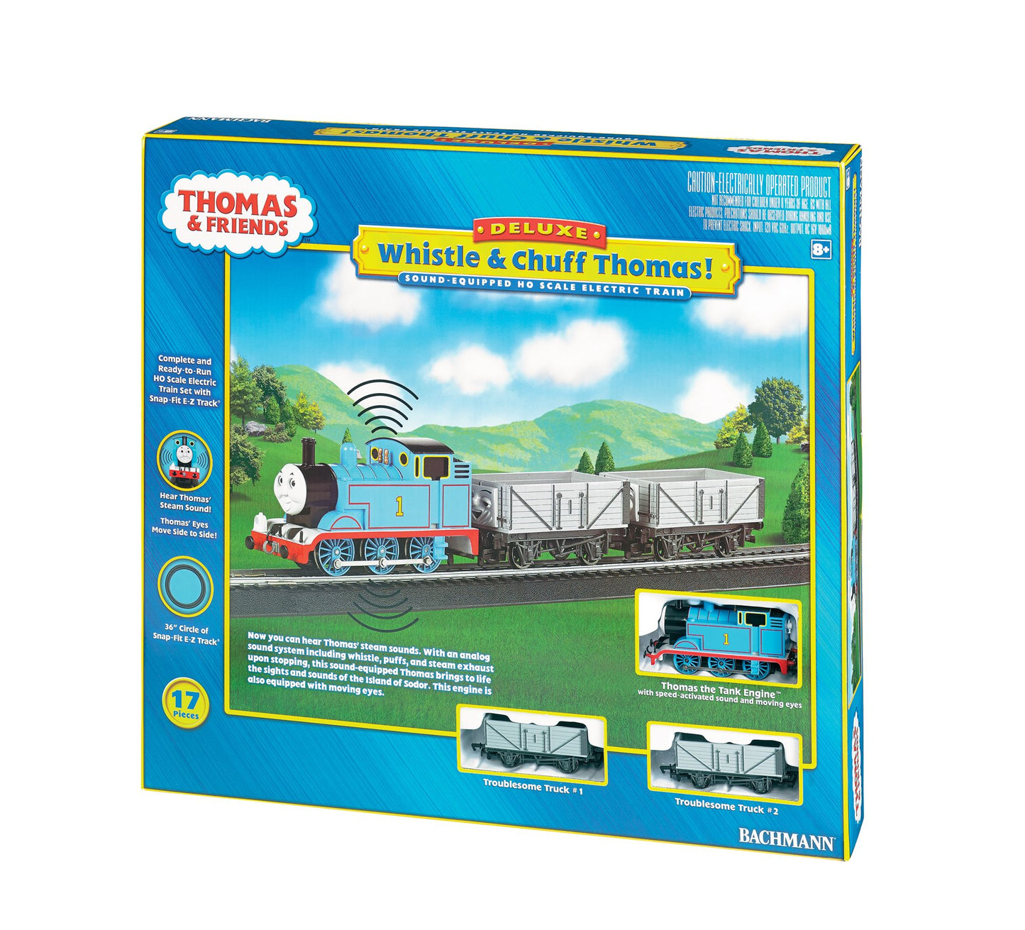 Bachmann Trains Thomas & Friends Whistle & Chuff Thomas! - HO Scale Ready To Run Electric Train Set Loco W/Analog Sound