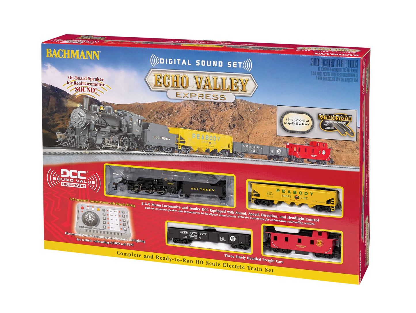 Bachmann Trains Echo Valley Express - HO Scale Ready To Run Electric Train Set With Sound Value Equipped Locomotive