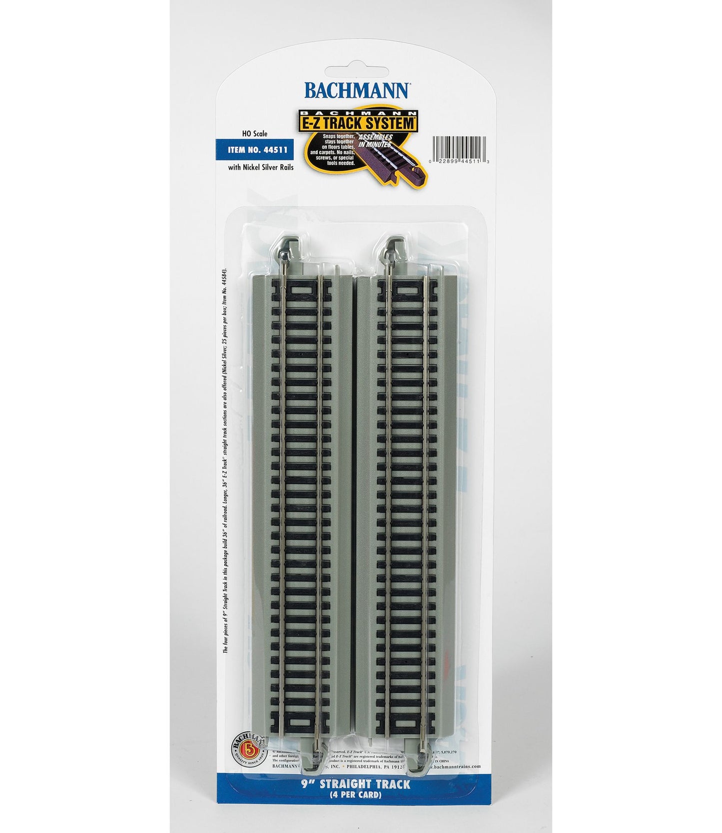Bachmann BAC44511 HO 9 in. Straight N-S E-Z Track - 4