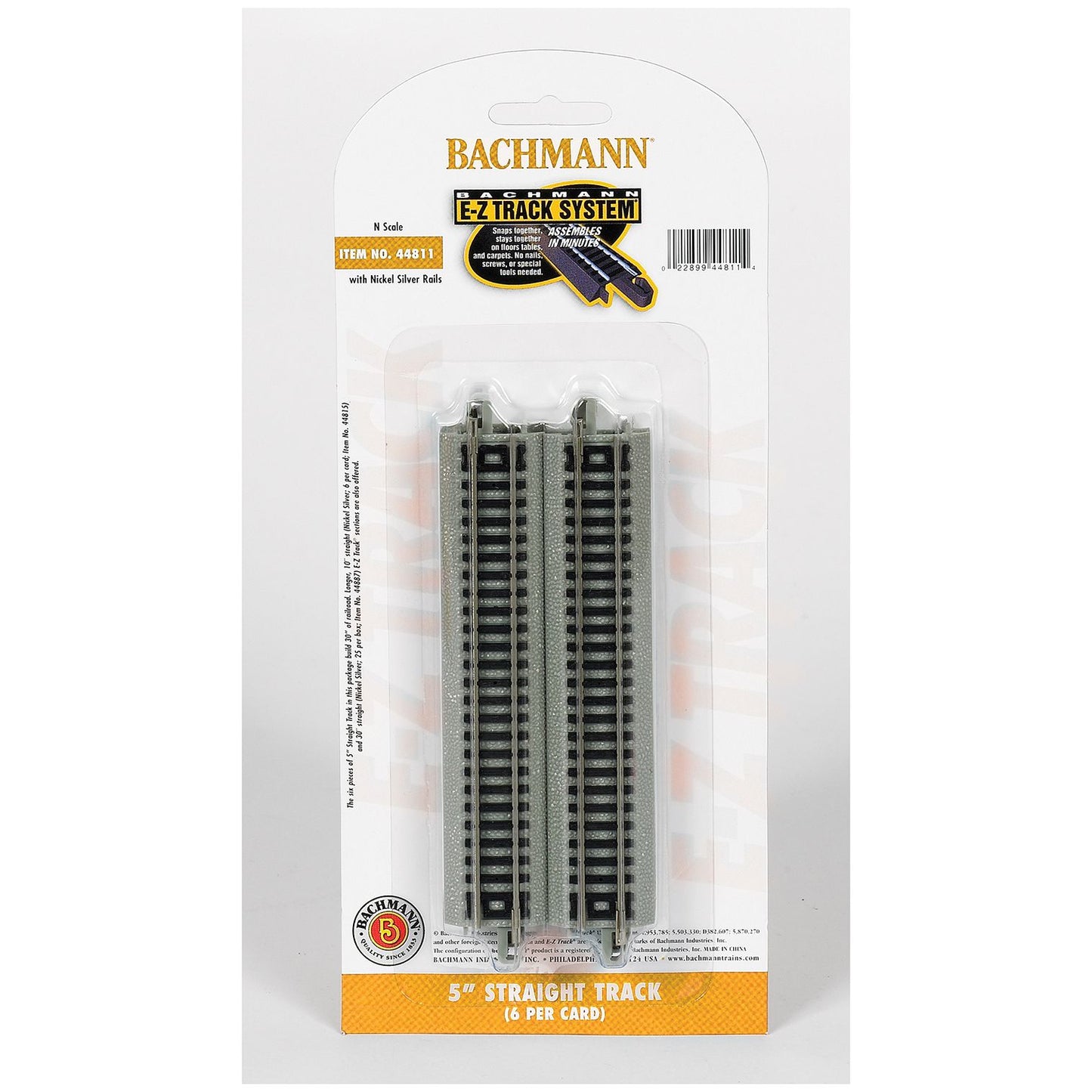 Bachmann BAC44811 N 5 in. Straight Track - 6-Card