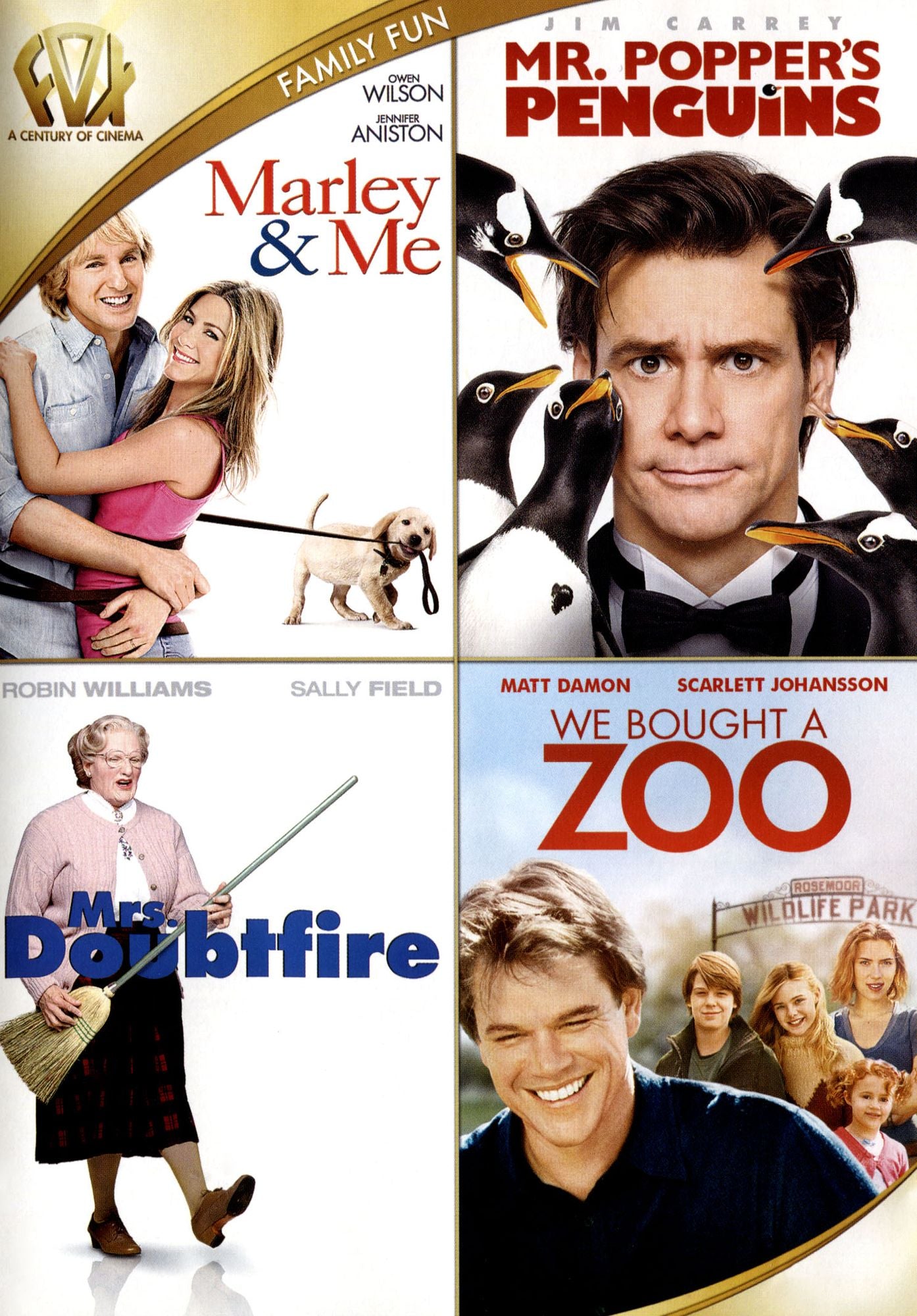 Marley & Me/mr. Popper's Penguins/mrs. Doubtfire/we Bought A Zoo
