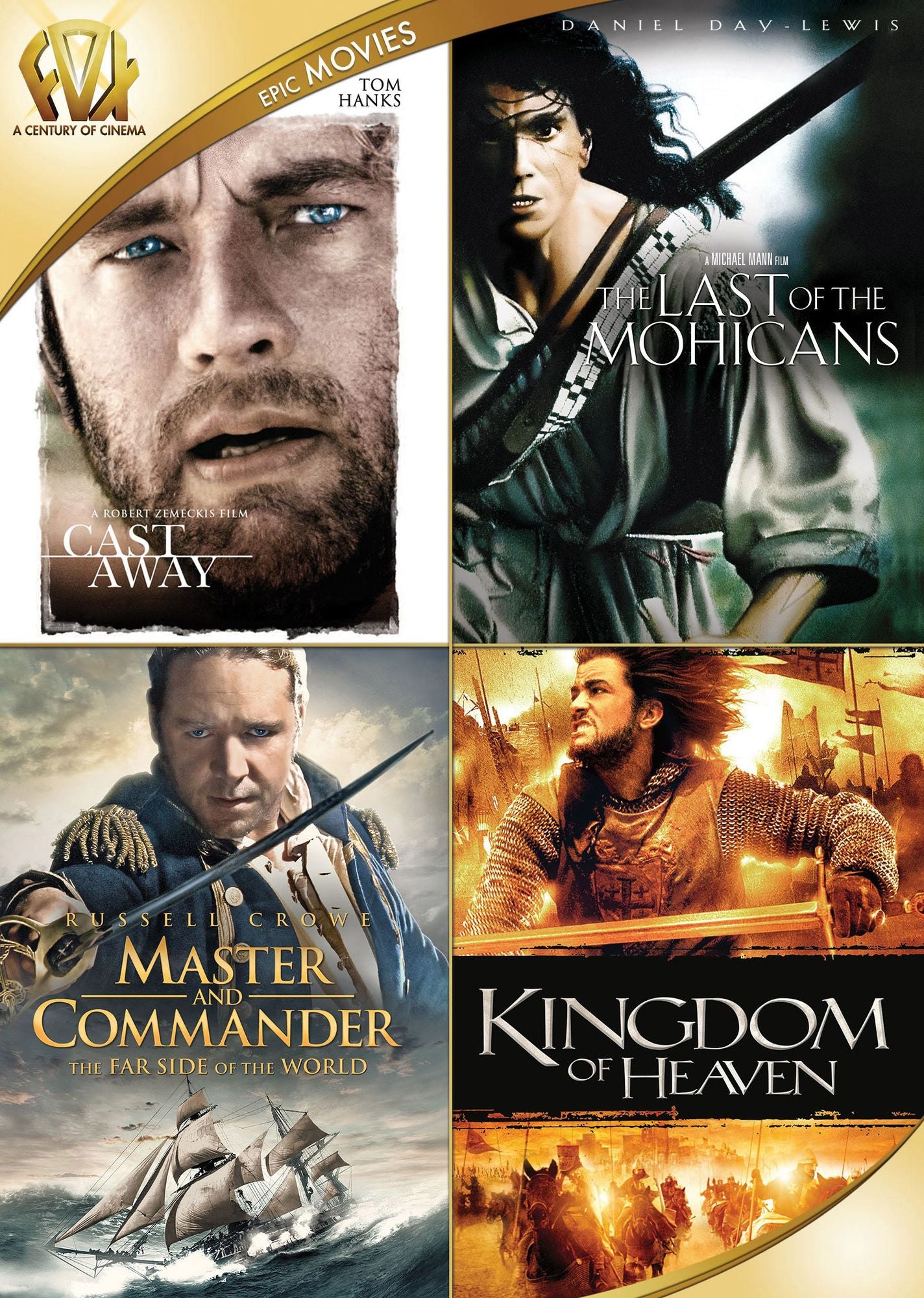 Cast Away/lst Of The Mohicans/master And Commander/kingdom Of Heaven
