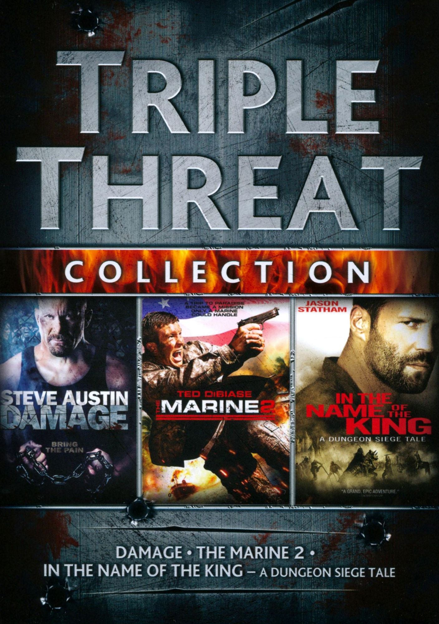 Triple Threat Collection: Damage/Marine 2/In the Name of the King [3 Discs]