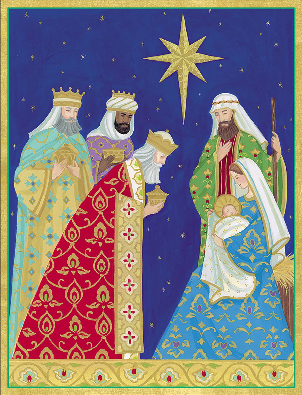 Nativity With Star Christmas Boxed Card