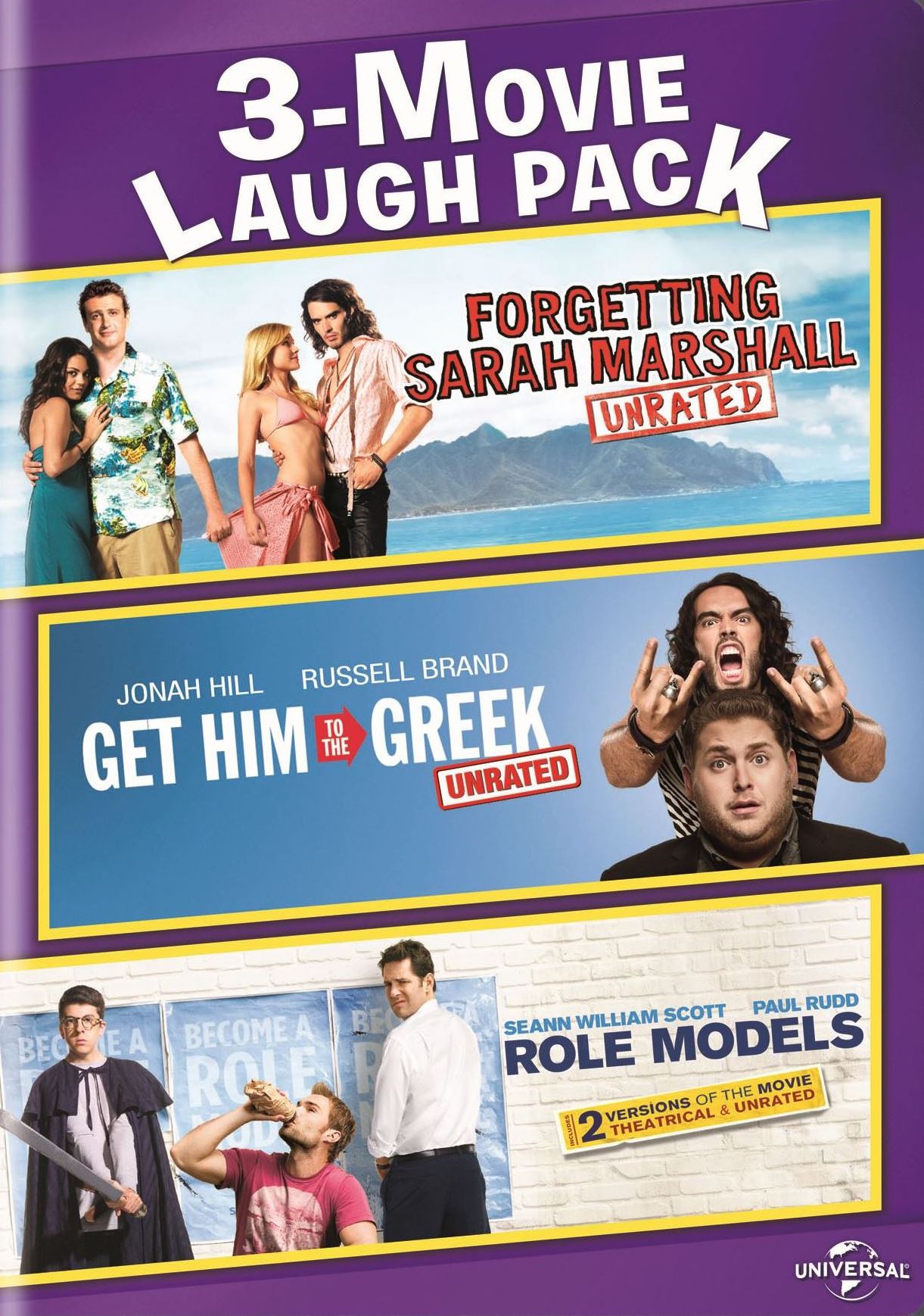 3-Movie Laugh Pack: Forgetting Sarah Marshall/get Him To The Greek/role Models
