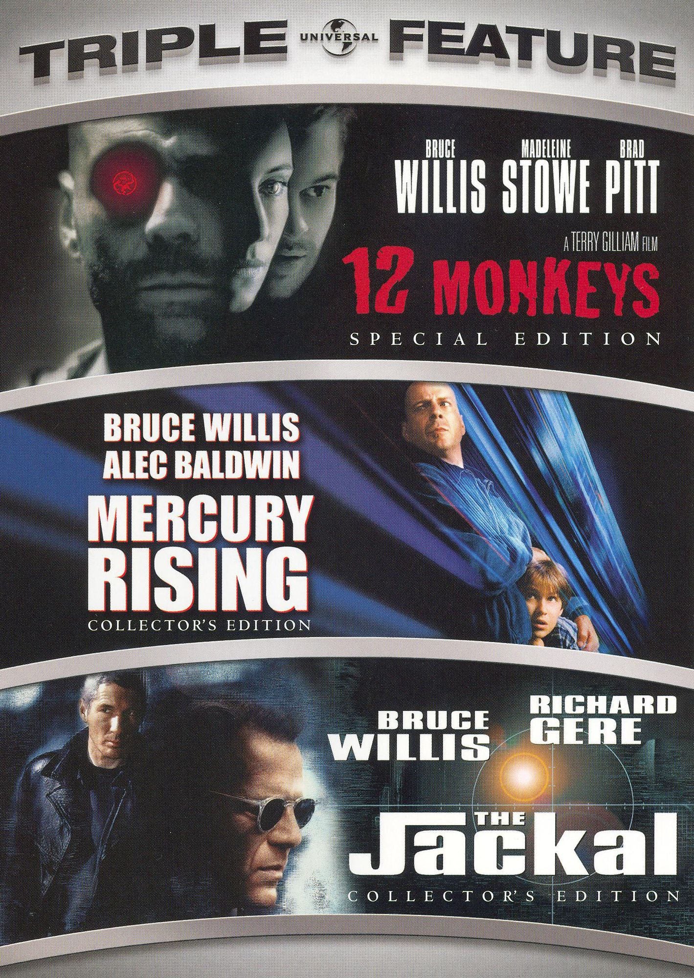 12 Monkeys/Mercury Rising/The Jackal [3 Discs]