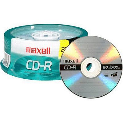 Maxell CD-R 700MB Data Media, 25-Pack Spindle