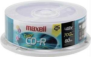 Maxell 648446 80-Minute/700 Mb Cd-Rs - 25-Ct Spindle Colors