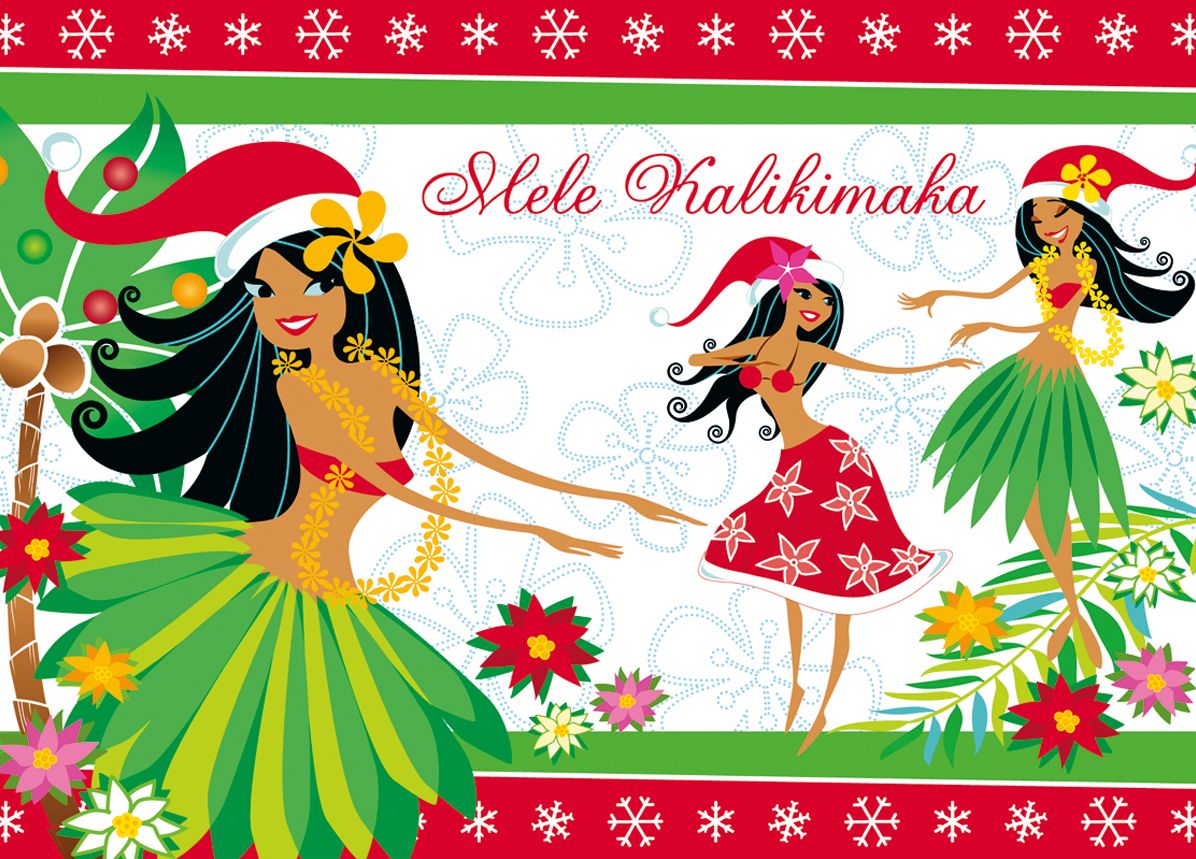 12-Ct Boxed Xmas Cards, Island Holiday Honeys
