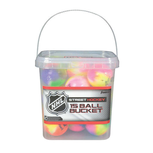 Franklin Sports NHL Extreme Color Street Hockey Ball Bucket