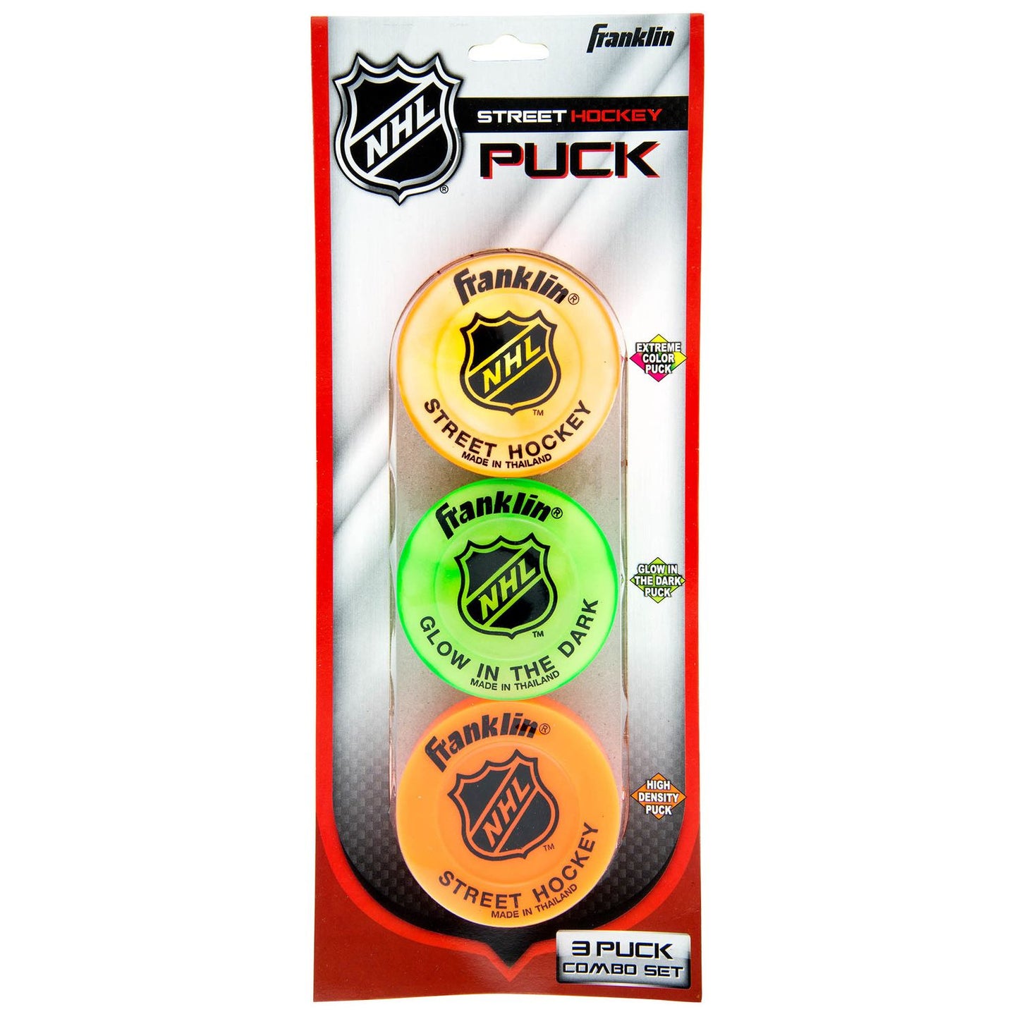 Franklin Sports NHL Street Hockey Puck Combo 3-Pack