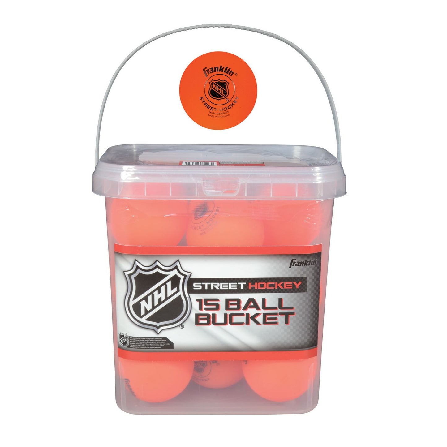 Franklin Sports NHL Hi Density Street Hockey Ball Bucket