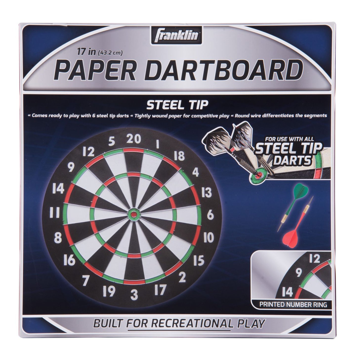 Franklin Sports 17" Paper Dartboard