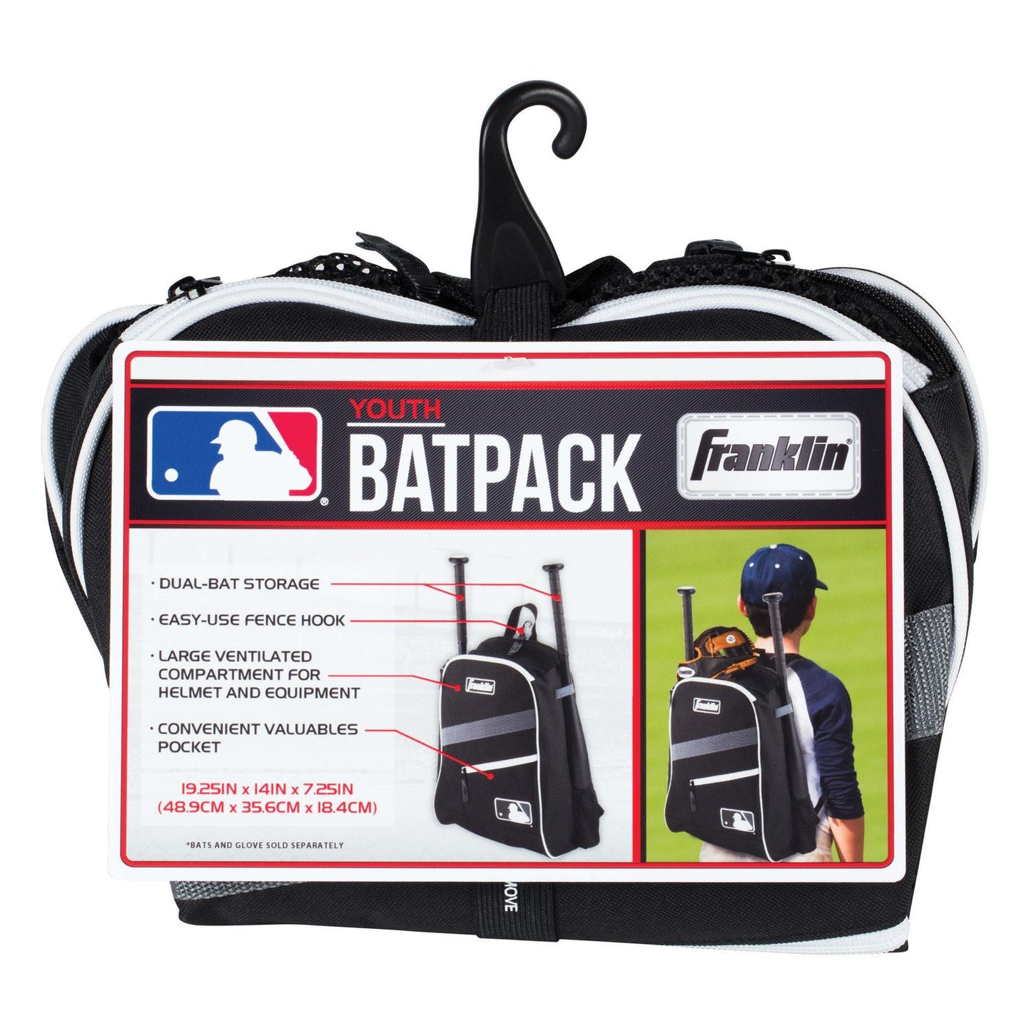 Franklin Sports Black Batpack Equipment & Bat Backpack