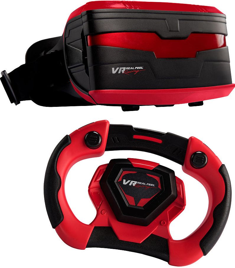 VR Real Feel Virtual Reality Racing with Headset, App and Steering Wheel for iPhone and Android