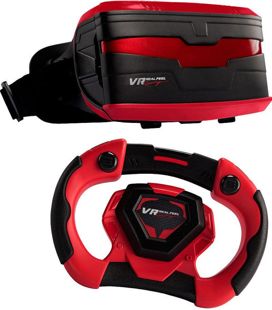 VR Real Feel Virtual Reality Racing with Headset, App and Steering Wheel for iPhone and Android