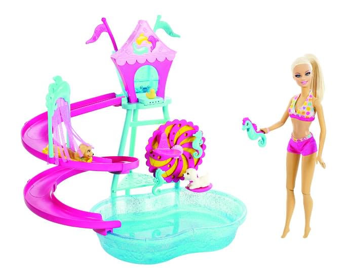 BARBIE Puppy Water Park with Barbie Doll Playset