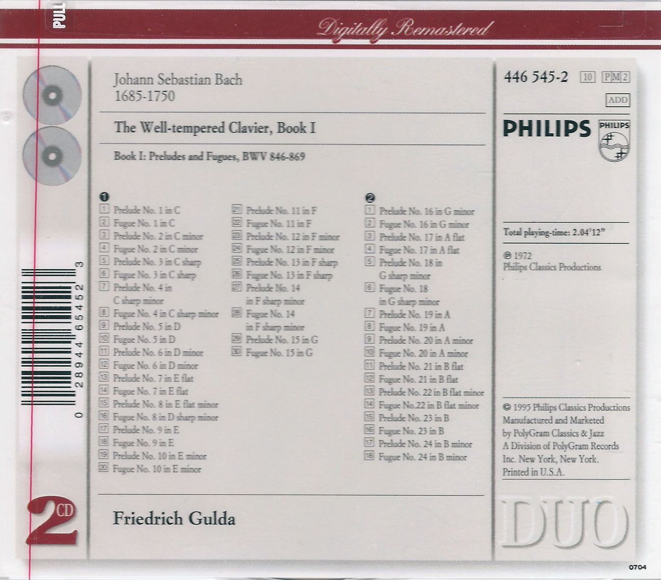 Bach: The Well-tempered Clavier, Book 1